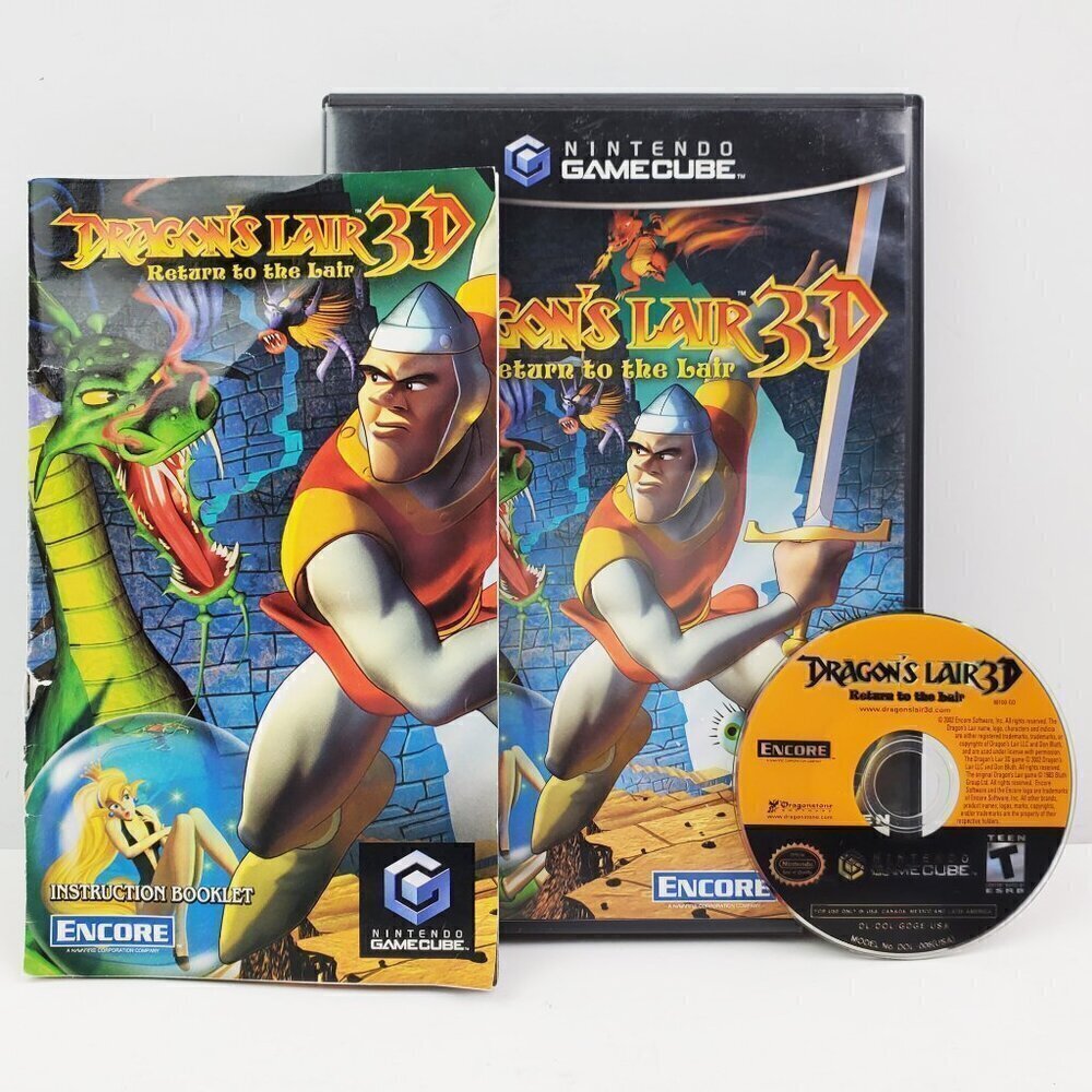 Dragon's Lair 3D Return To Nintendo GameCube Video Game w/ Manual Tested 2001